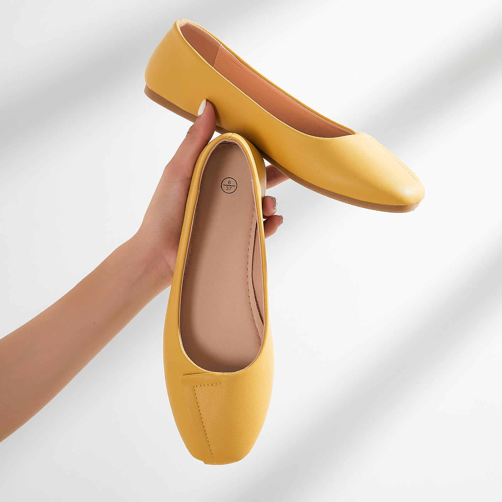 83037 Yellow Flats Dress Shoes for Work