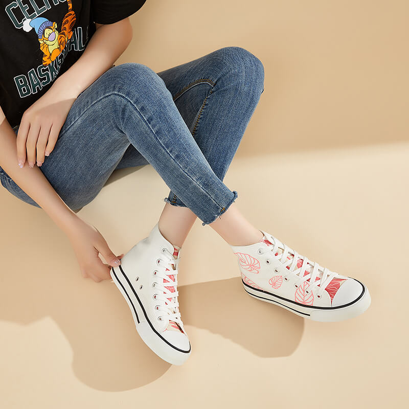 2311 Pink High Top Canvas Shoes